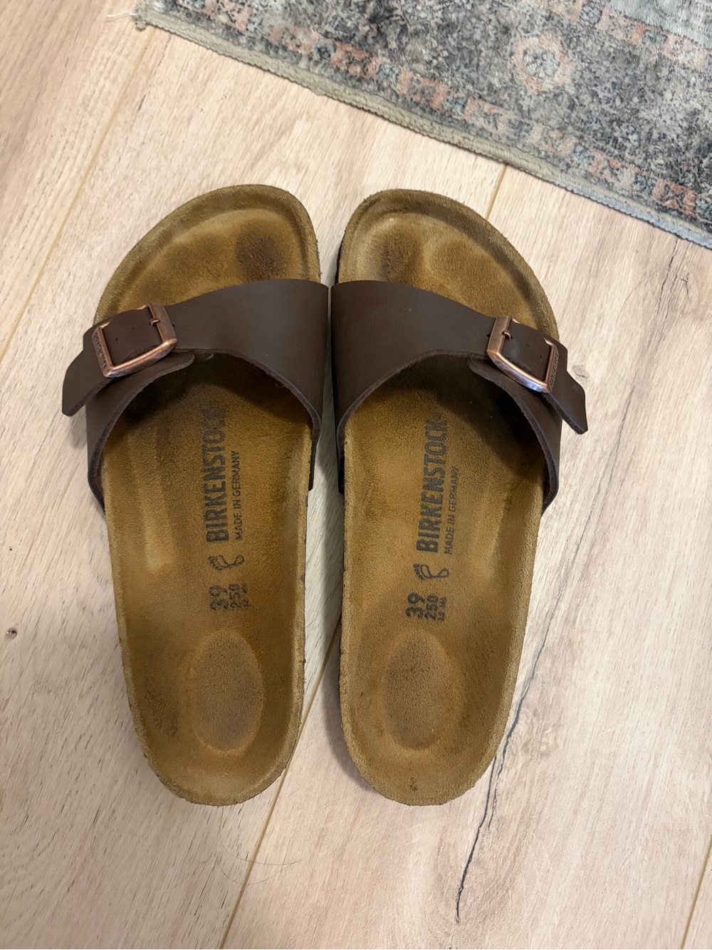 Birkenstock Madrid Single Strap Sandal in Dark Brown